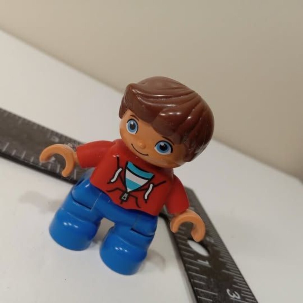 LEGO Duplo Figure Boy Red Hoodie Blue Pants